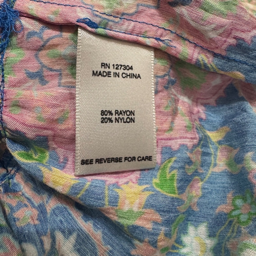 John Mark Boho Riviera On/Off Shoulder Blouse Womens M Blue Floral NEW J23442TM - Picture 8 of 9